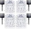 4-Pack 160FT 400 LED Solar String Lights Outdoor, Waterproof Solar Fairy Lights with 8 Lighting Modes, Solar Outdoor Lights for Tree Christmas Wedding Party Decorations Garden Patio (Daylight White)