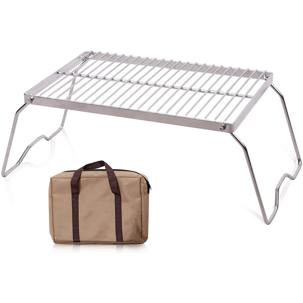 Portable Stainless Steel Folding Grill with Carry Bag