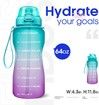 2.2L Motivational Water Bottle with Time Marker and Straw,Leakproof Tritan BPA Free