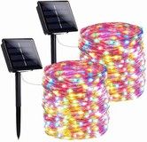 2-Pack 80FT 200 LED Solar String Lights,Waterproof Solar Fairy Lights with 8 Lighting Modes,Solar Outdoor Lights (Multi-Color)