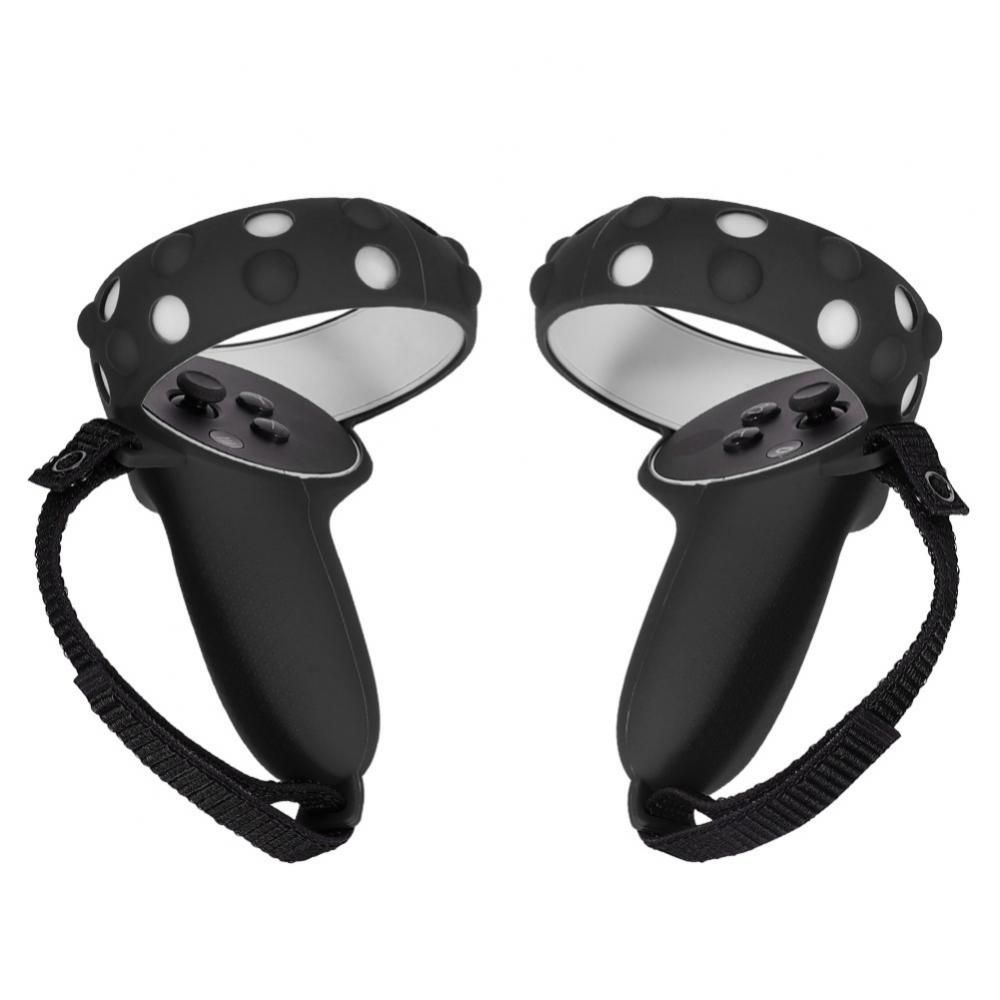 Silicone Touch Controller Grip Cover for Oculus Quest 2 Accessories, Anti-Throw VR Handle Protector with Adjustable Wrist Strap
