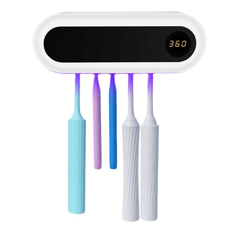 Bathroom Electric 99.9 Percent UV Disinfection Toothbrush Holder Sterilizer Lamp Power Family Instrument Plastic Class Material Origin