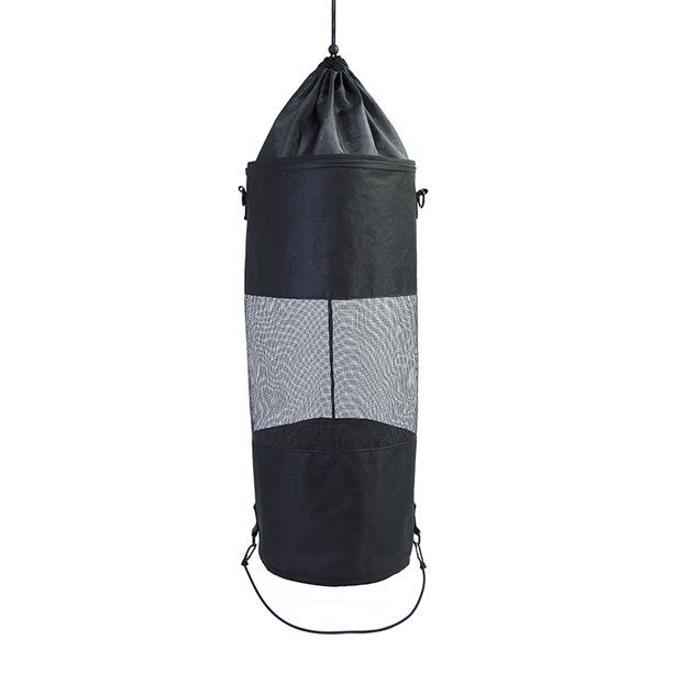 Boat Trash Bag Drawstring Hoop Ship Garbage Bag Portable Oxford Cloth Waste Storage Pouch for Outdoor, Black