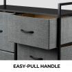 Wide Chest of 5 Drawers Storage Organizer Unit Bedroom Dresser Fabric Grey