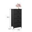 Chest of 4 Drawers Black Fabric Storage Tower Bedroom Dresser Organizer Unit Black