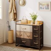 Chest of 7 Drawers Clothes Storage Tower Bedroom Dresser Organizer Unit Fabric