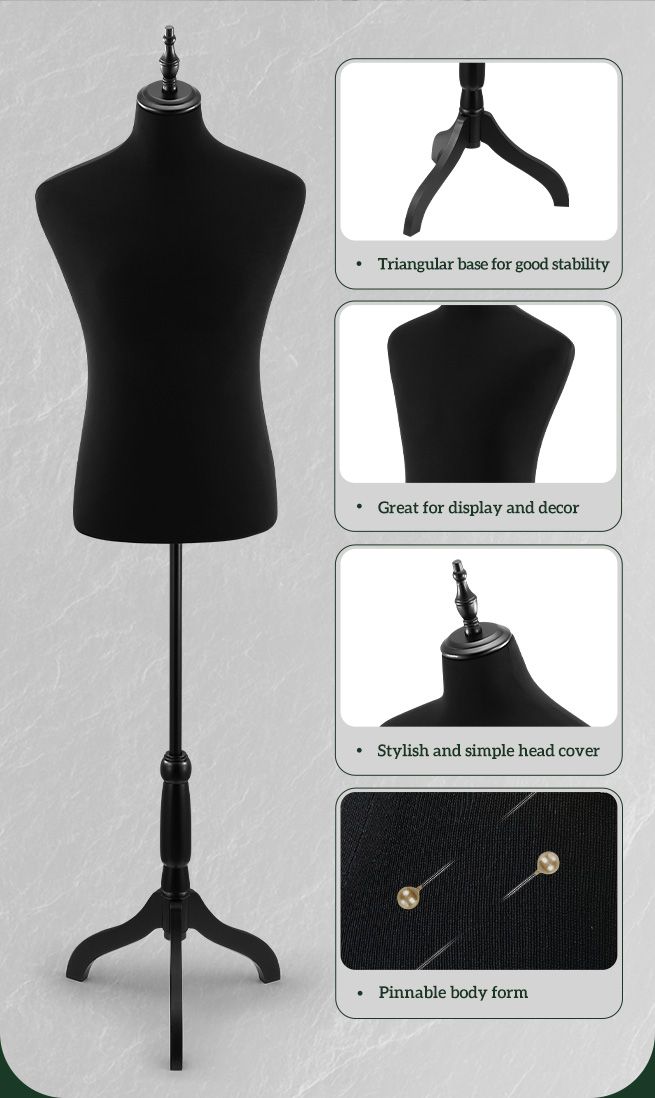 Male Mannequin Dress Form Torso Dressmakers Dummy Manikin Display Stand