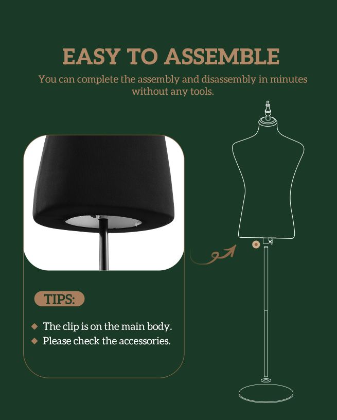 Male Mannequin Dress Form Torso Dressmakers Dummy Manikin Display Stand Tripod Base 155-174cm Black