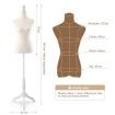 Mannequin Female Manikin Torso Dress Form Display Stand Dressmakers Dummy Tripod Base 147-168cm Beige