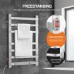 Maxkon Electric Heated Towel Warmer Rail Rack Wall Mounted Bathroom Hanger 140W Aluminium Alloy