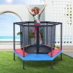 Genki 55 Inch Trampoline Rebounder Kids Safety Net Indoor Rebounding Jumping Pad Handle Outdoor