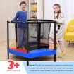 Genki 55 Inch Trampoline Rebounder Kids Safety Net Indoor Rebounding Jumping Pad Handle Outdoor