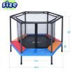 Genki 55 Inch Trampoline Rebounder Kids Safety Net Indoor Rebounding Jumping Pad Handle Outdoor
