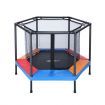 Genki 55 Inch Trampoline Rebounder Kids Safety Net Indoor Rebounding Jumping Pad Handle Outdoor