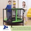 Genki 55 Inch Trampoline Rebounder Kid Rebounding Safety Net Indoor Outdoor Jumping Mat Handle