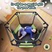 Genki 55 Inch Trampoline Rebounder Kid Rebounding Safety Net Indoor Outdoor Jumping Mat Handle