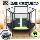 Genki 55 Inch Trampoline Rebounder Kid Rebounding Safety Net Indoor Outdoor Jumping Mat Handle