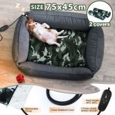 Electric Pet Heat Pad Heated Mat Heating Blanket Dog Cat Bed Thermal Protection Timer L Size with 2 Cloth Covers