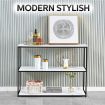 Black Console Sofa Table Side End Faux Marble Rectangular TV Shelf Entryway Stand 3 Tiers Metal Frame