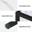 Black Console End Table Sofa Hallway Entryway Small TV Stand Faux Marble 4 Tiers Storage Shelves