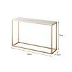 Hall End Console Table Sofa Entrance Plant Flower Stand TV Shelf Faux Marble Gold
