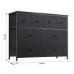 Chest of 8 Drawers Black Bedroom Dresser Storage Organizer Unit Fabric
