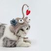 Cat Interactive Toys Kitten Fishing Headdres Hat Feathers Bait Fishing Head Copper Tease Pet Supplies