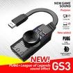 GS3 7.1 Channel Sound Card Adapter External USB for PUBG League of Legends PC Computer
