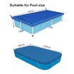 Pool Cover Above Ground Swimming Rectangular Frame 300x201cm UV Resistant Polyethylene Rainproof Dust Protection with Ropes