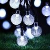 Solar String Lights Outdoor Waterproof,50LED Crystal Globe Solar String Lights,8 Mode 7M/24Ft Outdoor Solar Powered String Lights for Garden,Patio,Christmas,Parties,Wedding,Festival (Cool White)