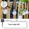 Solar String Lights Outdoor Waterproof,50LED Crystal Globe Solar String Lights,8 Mode 7M/24Ft Outdoor Solar Powered String Lights for Garden,Patio,Christmas,Parties,Wedding,Festival (Cool White)
