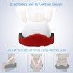 Memory Foam Seat Cushion for Office Chair, Coccyx Seat, Orthopedic Cushion for Lower Back Pain Relief (Grey+Red)