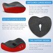 Memory Foam Seat Cushion for Office Chair, Coccyx Seat, Orthopedic Cushion for Lower Back Pain Relief (Grey+Red)