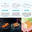 8 Inch XL Air Fryer Accessories, 16 Pcs Deep Fryer Accessories with Recipe Cookbook for Growise Phillips Cozyna Fits All 4QT - 5.8QT Air Fryer