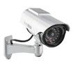 Solar Power Dummy Security Camera Fake LED Blink Light Outdoor Surveillance CCTV Silver