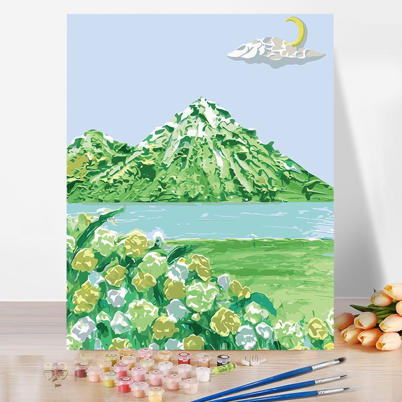 40X50CM DIY Painting by Numbers for Beginners on Canvas, assemble frame Color by Number Art Kits