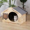 Large Wooden Cat House Indoor Condo Durable Kitty Scratching Furniture for Cats Rabbit