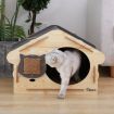 Large Wooden Cat House Indoor Condo Durable Kitty Scratching Furniture for Cats Rabbit