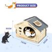 Large Wooden Cat House Indoor Condo Durable Kitty Scratching Furniture for Cats Rabbit