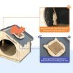 Large Wooden Cat House Indoor Condo Durable Kitty Scratching Furniture for Cats Rabbit
