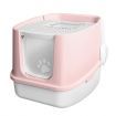 Cat Litter Box Kitty Tray Large Pet Toilet Hooded Covered Enclosed Top Entry Furniture Pink