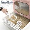 Cat Litter Box Top Entry Kitty Enclosed Tray Pet Toilet Large Covered Hooded Furniture Foldable Pink