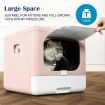 Cat Litter Box Top Entry Kitty Enclosed Tray Pet Toilet Large Covered Hooded Furniture Foldable Pink