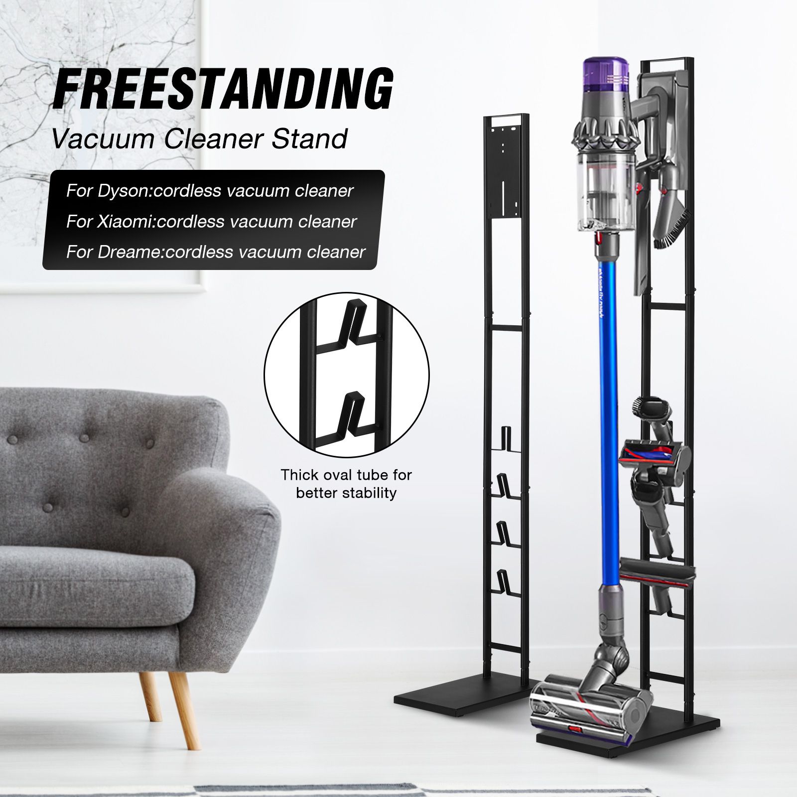 Freestanding Vacuum Stand Rack Cleaner Accessory Holder Cordless for