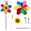 2 PCs Garden Windmills, Sunflower Windmills Lawn Decorations, 12 Inch Rainbow for Yard and Garden, Outdoor Lawn Ornaments