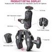 R094 Metal Clamp With Double Ball Head Magic Arm 1/4 hole 3/8 hole screw hole to mount camera monitor