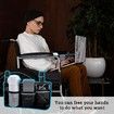 Wheelchair Accessories, Waterproof Wheelchair Bags to Hang on Side with Bright Line Black Storage Organizers for Home/Outdoor/Baby Cart