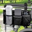 Wheelchair Accessories, Waterproof Wheelchair Bags to Hang on Side with Bright Line Black Storage Organizers for Home/Outdoor/Baby Cart