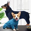 Dog Autumn and Winter Thick Four-Corner Cotton Clothes-S-Navy Blue