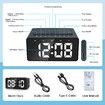 Digital Alarm Clock Radio with Wireless Charging, USB Fast Charger, Bluetooth Speaker,3 Level Dimmable LED Display
